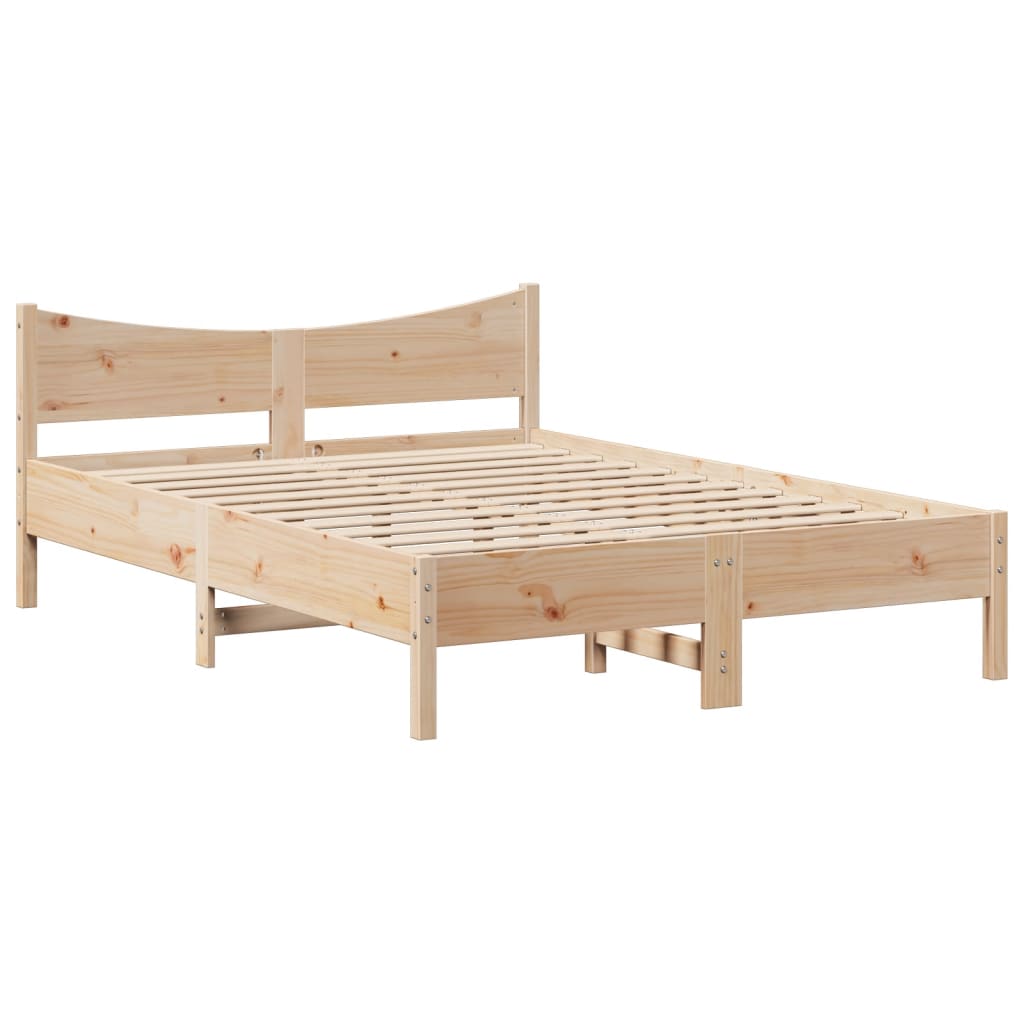 Bedframe met hoofdbord massief grenenhout 135x190 cm is nu te koop bij PeponiXL, paradijselijk wonen!
