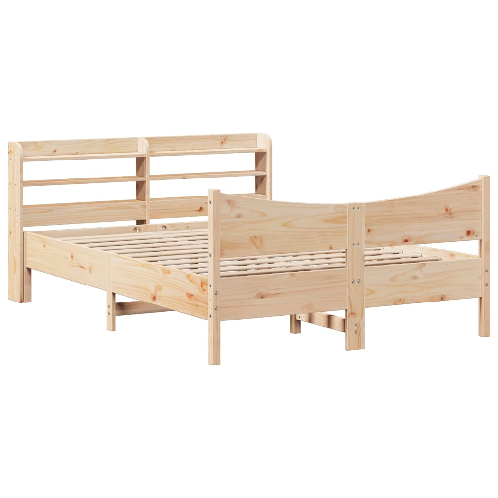 Bedframe met hoofdbord massief grenenhout 120x190 cm is nu te koop bij PeponiXL, paradijselijk wonen!