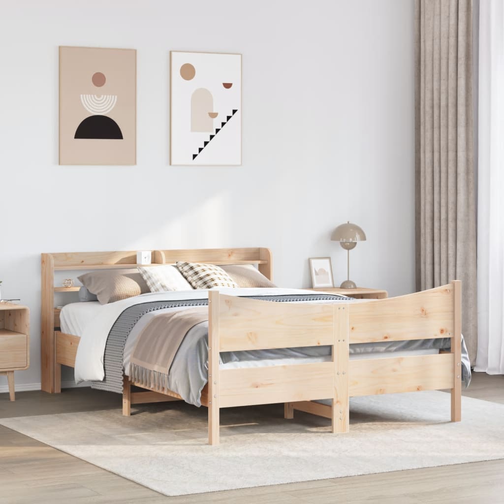 Bedframe met hoofdbord massief grenenhout 120x190 cm is nu te koop bij PeponiXL, paradijselijk wonen!
