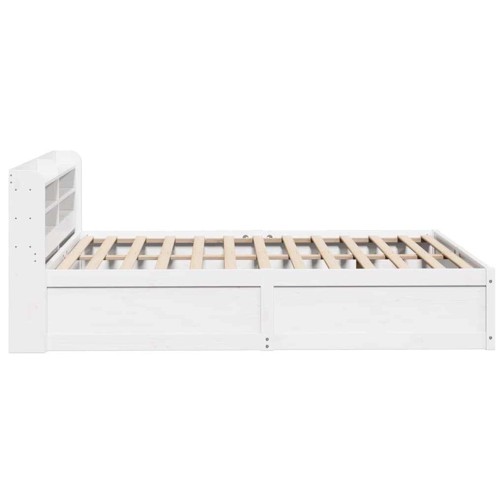 Bedframe met hoofdbord massief grenenhout wit 140x190 cm is nu te koop bij PeponiXL, paradijselijk wonen!