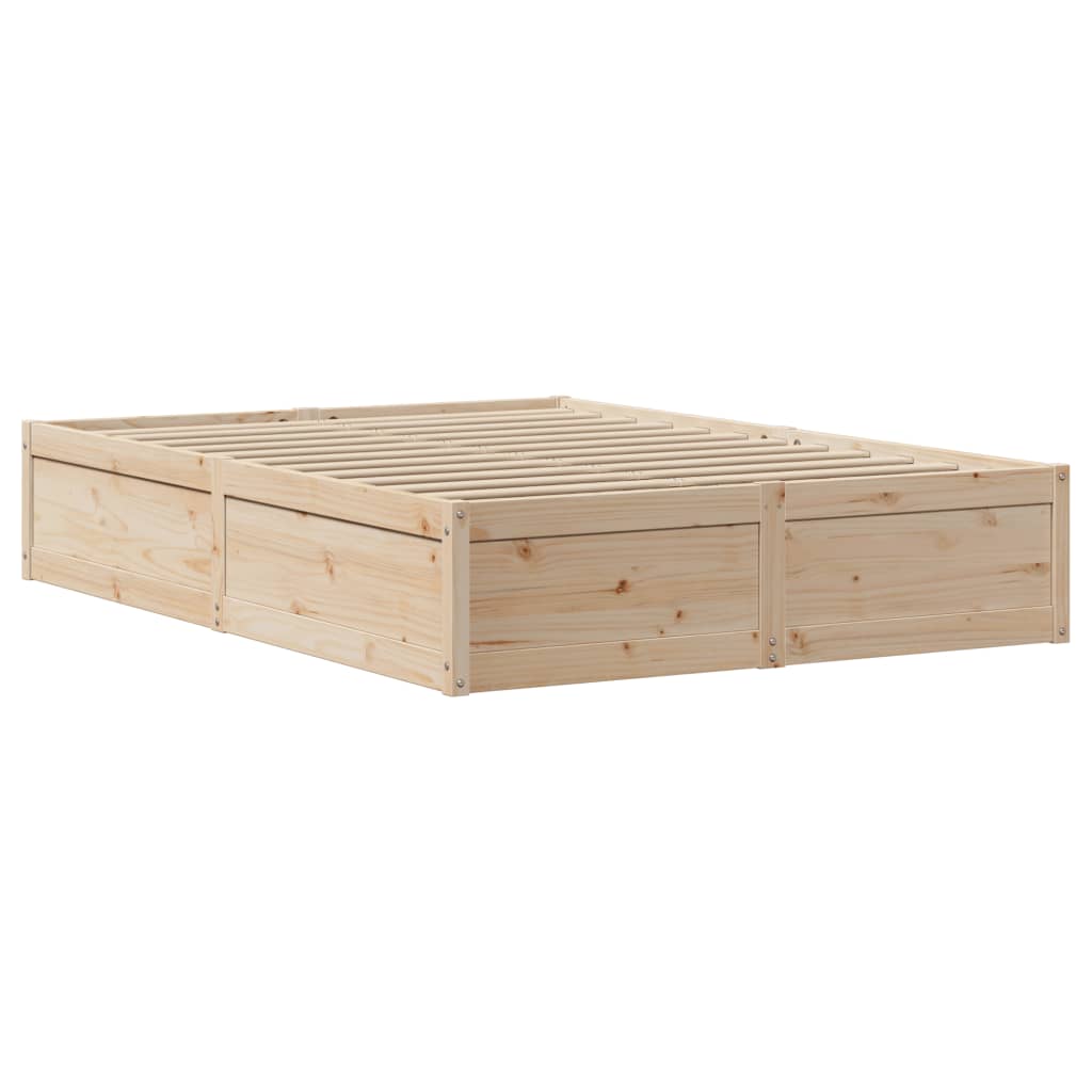 Bedframe met hoofdbord massief grenenhout 135x190 cm is nu te koop bij PeponiXL, paradijselijk wonen!