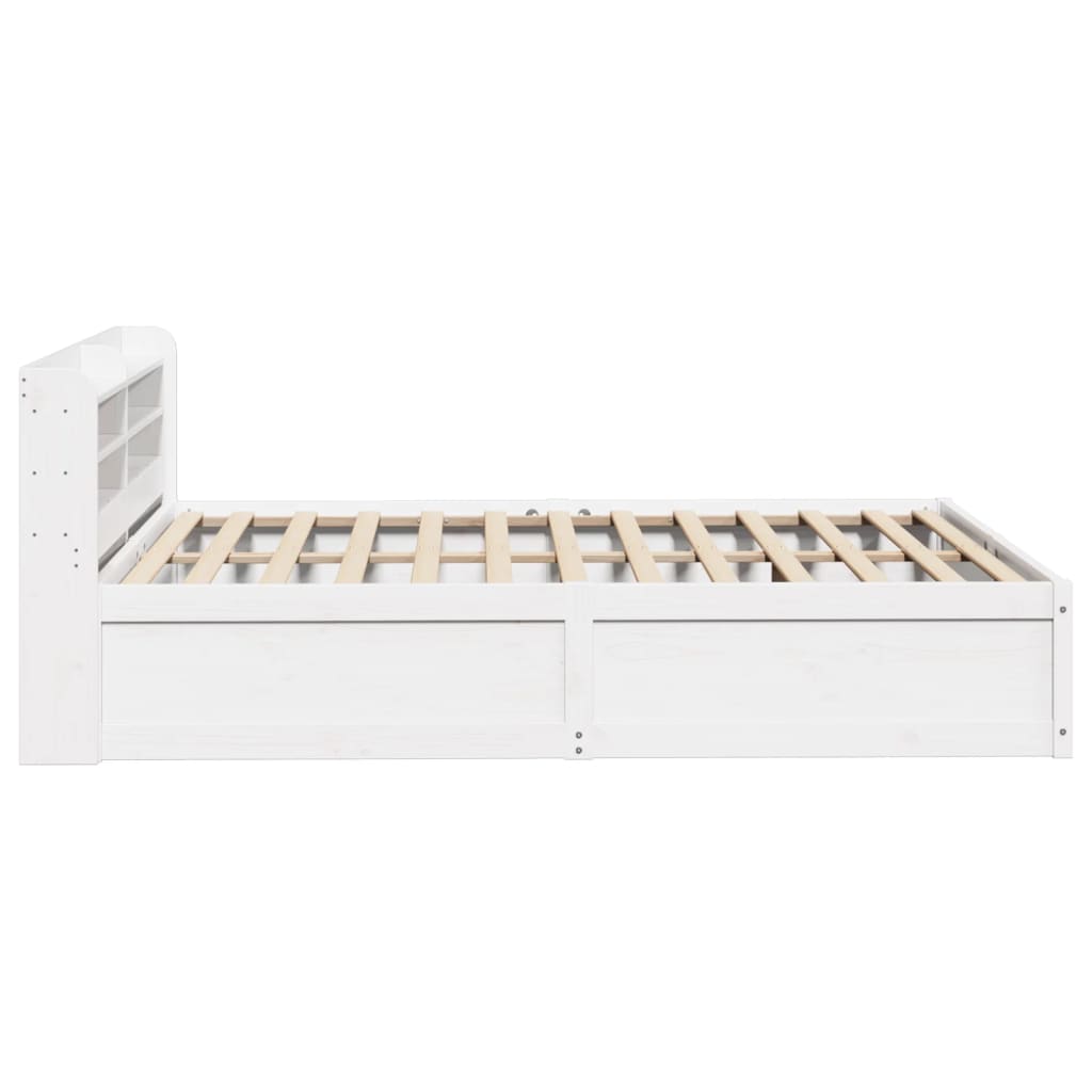 Bedframe met hoofdbord massief grenenhout wit 135x190 cm is nu te koop bij PeponiXL, paradijselijk wonen!