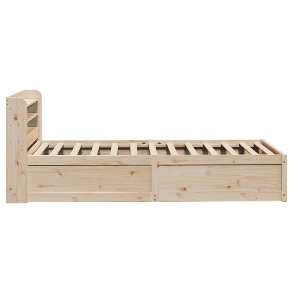 Bedframe met hoofdbord massief grenenhout 75x190 cm is nu te koop bij PeponiXL, paradijselijk wonen!