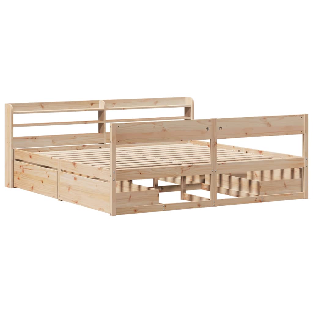 Bedframe zonder matras massief grenenhout 200x200 cm is nu te koop bij PeponiXL, paradijselijk wonen!