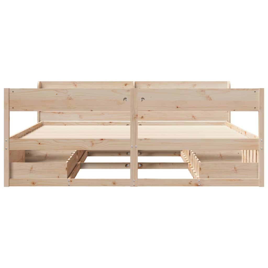 Bedframe zonder matras massief grenenhout 200x200 cm is nu te koop bij PeponiXL, paradijselijk wonen!