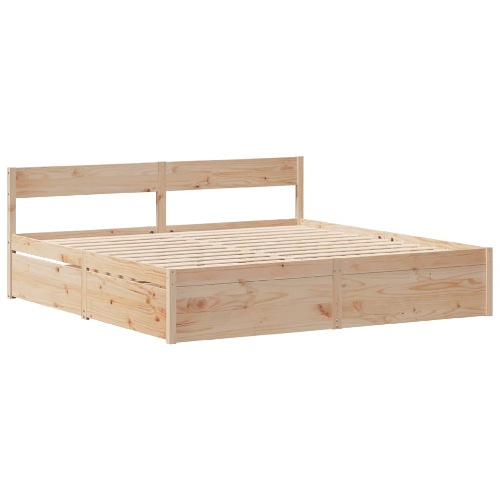 Bedframe zonder matras massief grenenhout 200x200 cm is nu te koop bij PeponiXL, paradijselijk wonen!