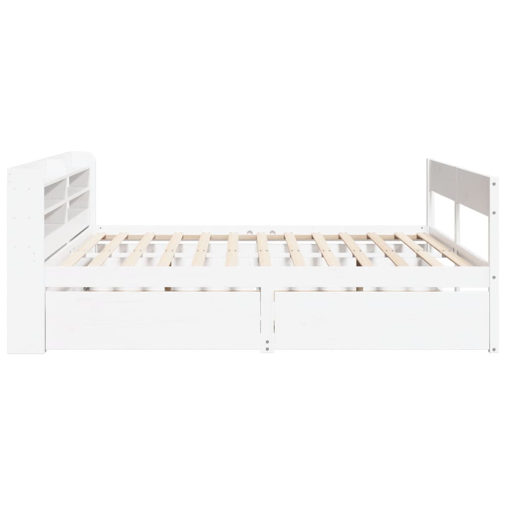 Bedframe zonder matras massief grenenhout wit 200x200 cm is nu te koop bij PeponiXL, paradijselijk wonen!