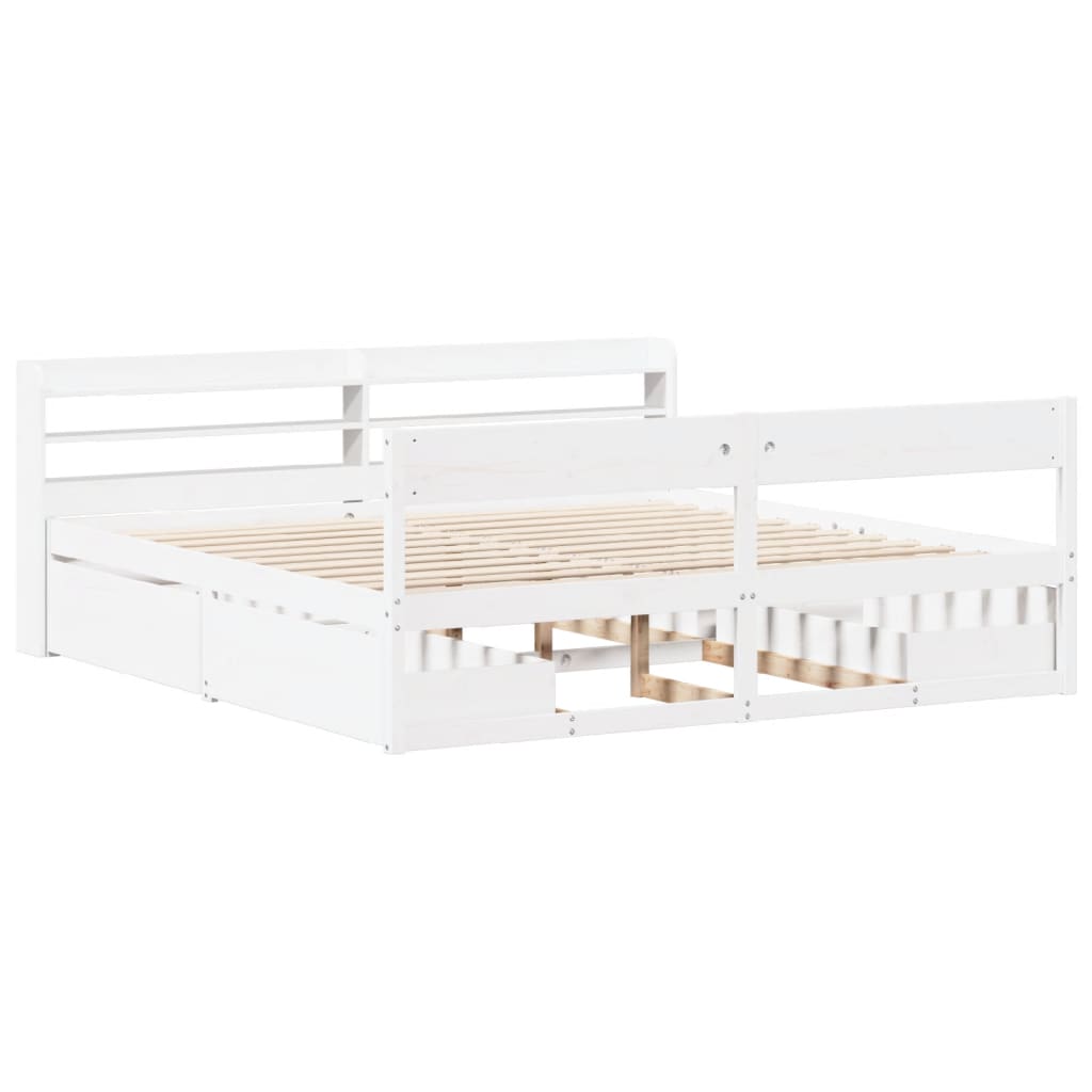 Bedframe zonder matras massief grenenhout wit 180x200 cm is nu te koop bij PeponiXL, paradijselijk wonen!