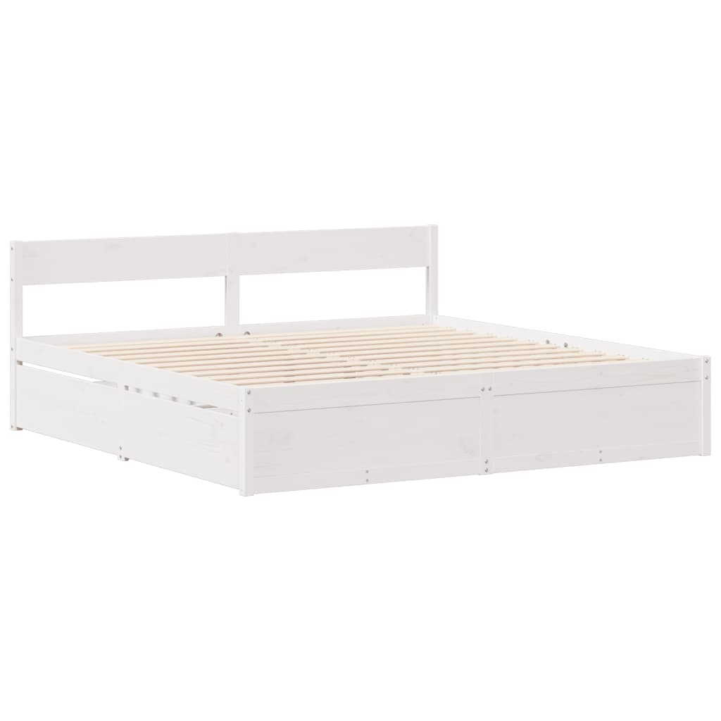 Bedframe zonder matras massief grenenhout wit 180x200 cm is nu te koop bij PeponiXL, paradijselijk wonen!