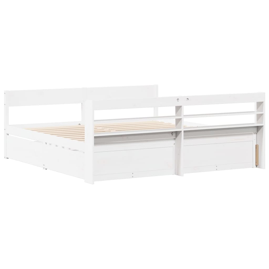 Bedframe zonder matras massief grenenhout wit 180x200 cm is nu te koop bij PeponiXL, paradijselijk wonen!