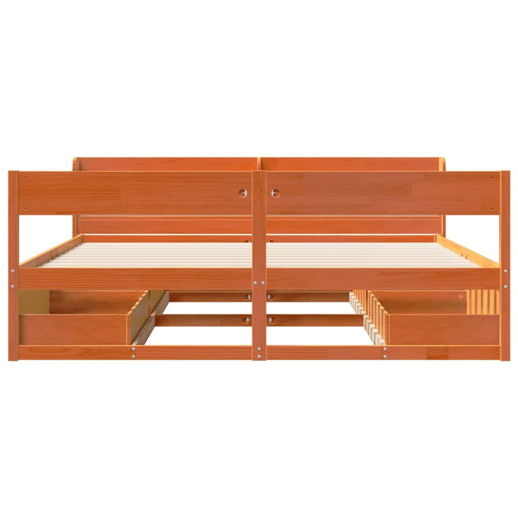 Bedframe zonder matras massief grenenhout wasbruin 180x200 cm is nu te koop bij PeponiXL, paradijselijk wonen!