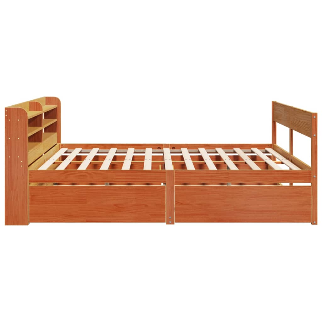 Bedframe zonder matras massief grenenhout wasbruin 180x200 cm is nu te koop bij PeponiXL, paradijselijk wonen!