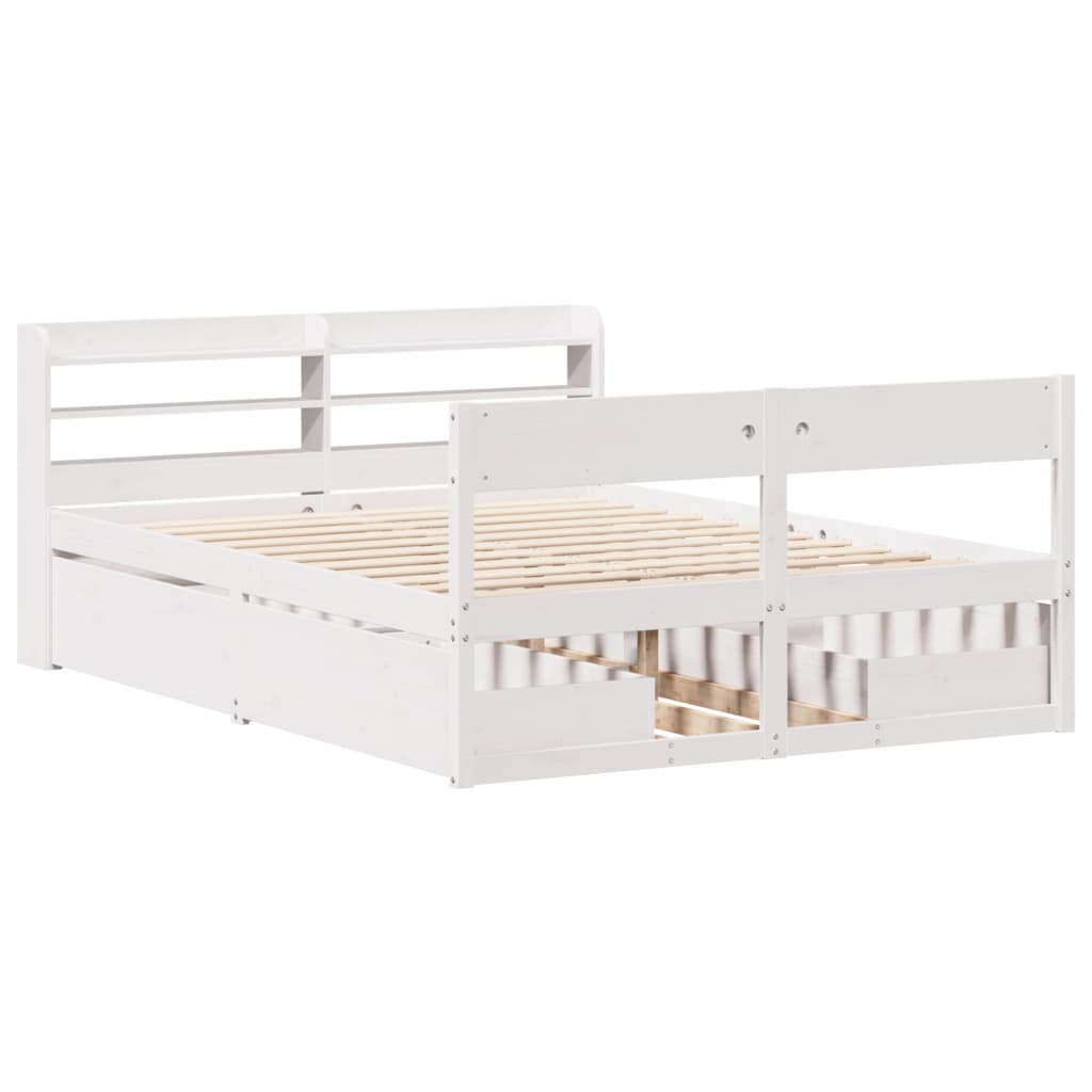 Bedframe zonder matras massief grenenhout wit 160x200 cm is nu te koop bij PeponiXL, paradijselijk wonen!