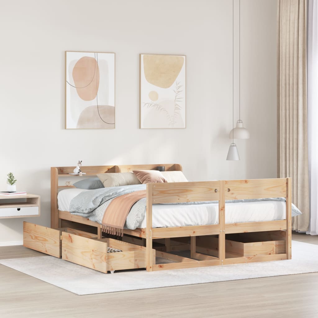 Bedframe zonder matras massief grenenhout 150x200 cm is nu te koop bij PeponiXL, paradijselijk wonen!