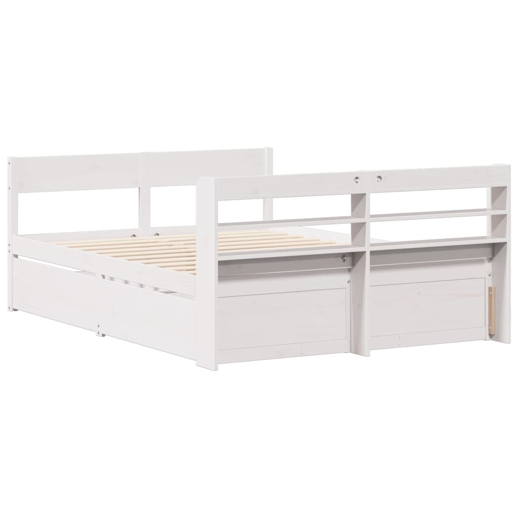 Bedframe zonder matras massief grenenhout wit 150x200 cm is nu te koop bij PeponiXL, paradijselijk wonen!