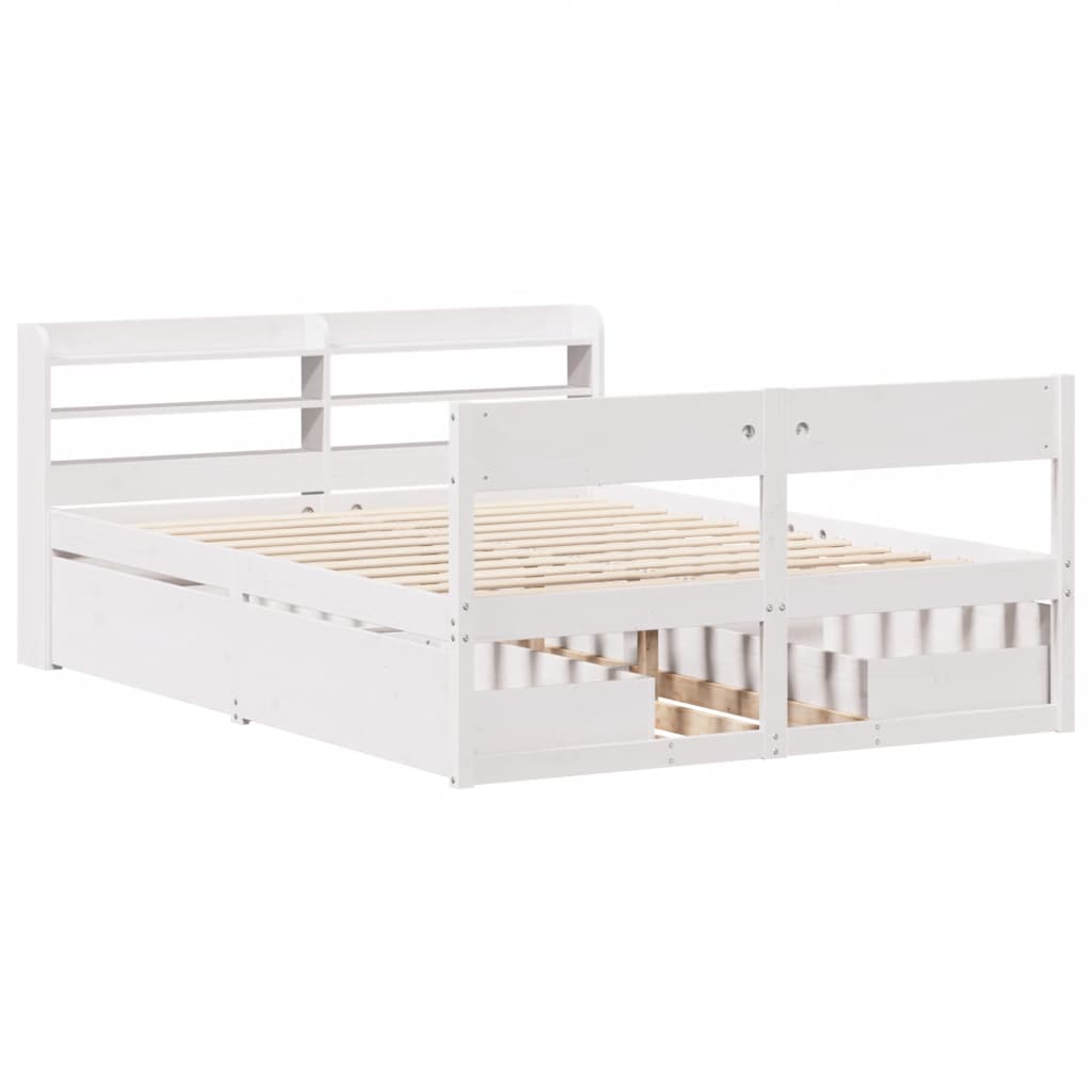 Bedframe zonder matras massief grenenhout wit 140x200 cm is nu te koop bij PeponiXL, paradijselijk wonen!