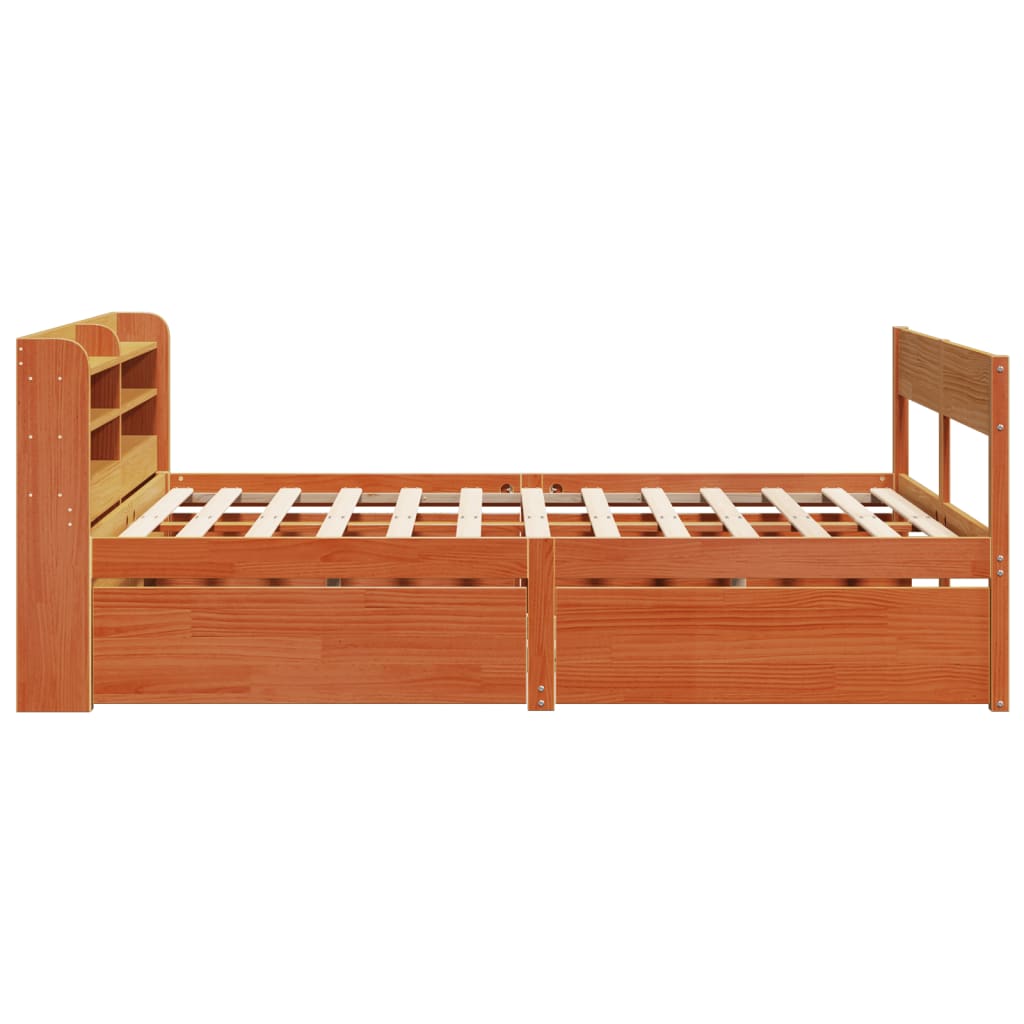 Bedframe zonder matras massief grenenhout wasbruin 140x200 cm is nu te koop bij PeponiXL, paradijselijk wonen!