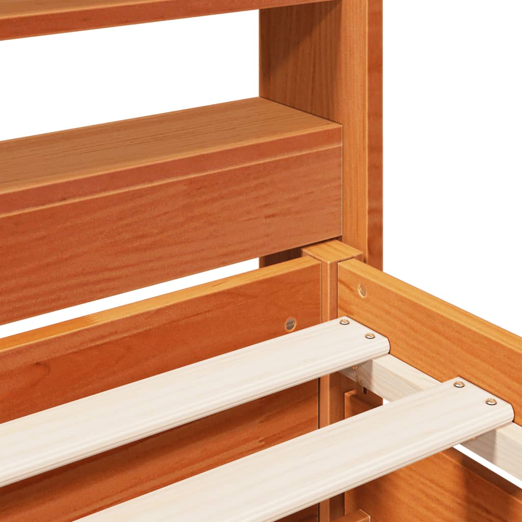 Bedframe zonder matras massief grenenhout wasbruin 140x200 cm is nu te koop bij PeponiXL, paradijselijk wonen!