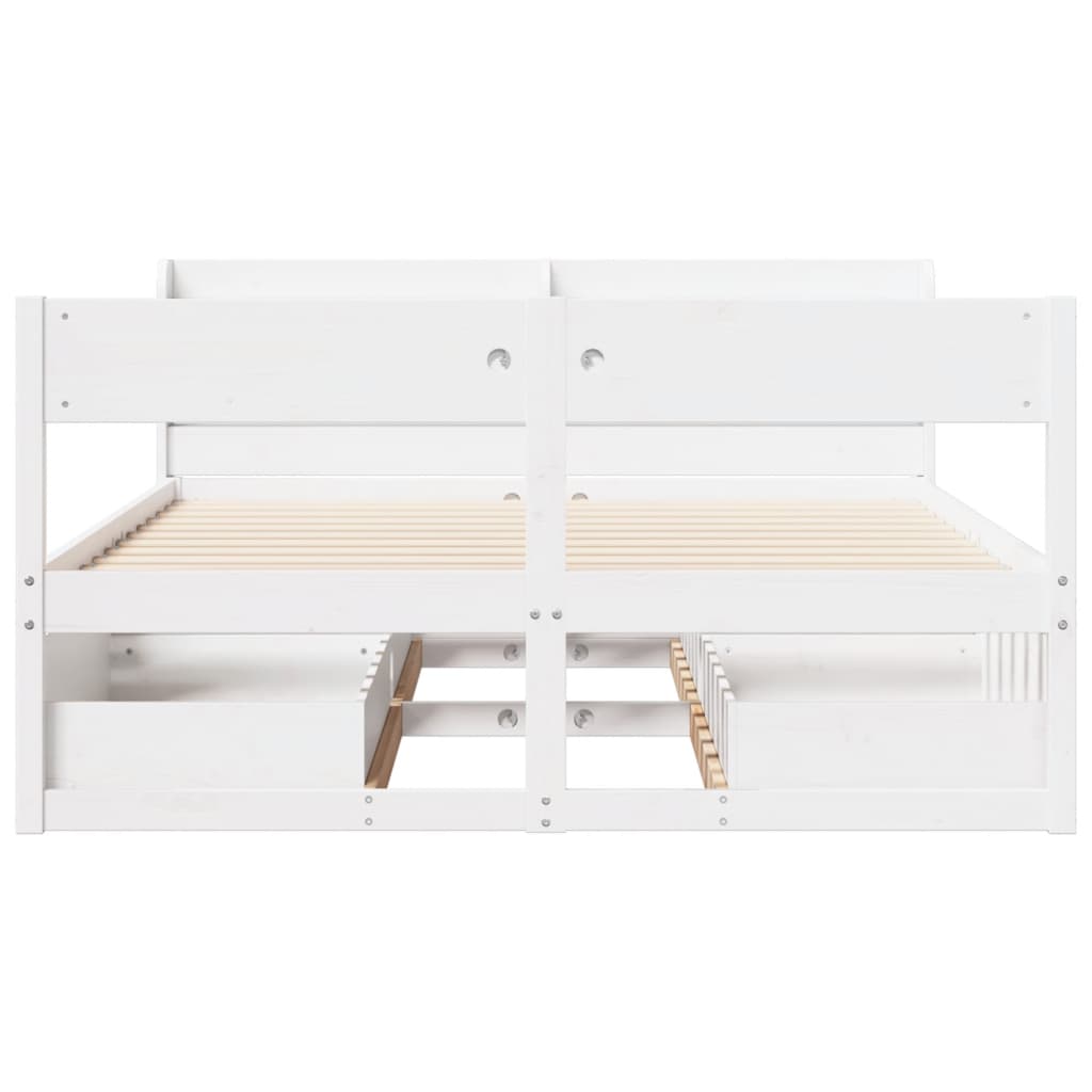 Bedframe zonder matras massief grenenhout wit 120x200 cm is nu te koop bij PeponiXL, paradijselijk wonen!