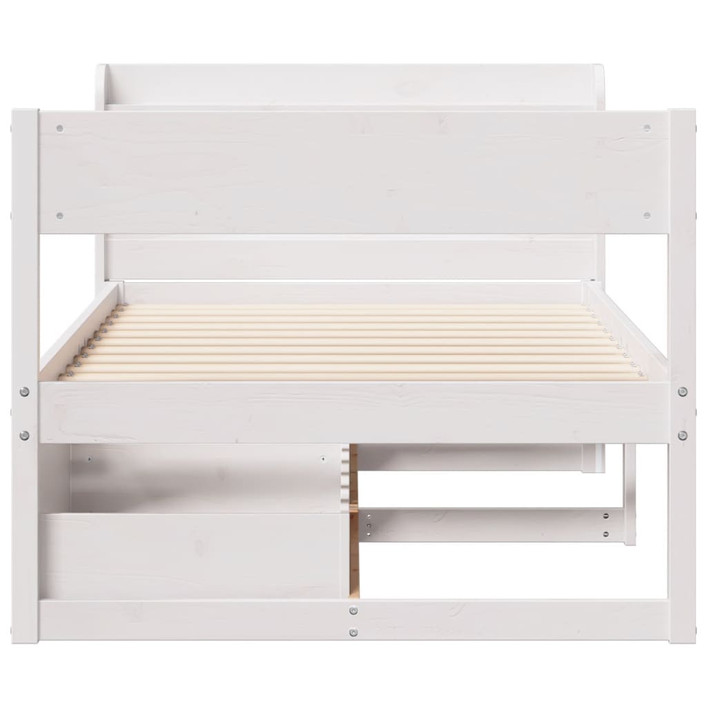 Bedframe zonder matras massief grenenhout wit 140x200 cm is nu te koop bij PeponiXL, paradijselijk wonen!
