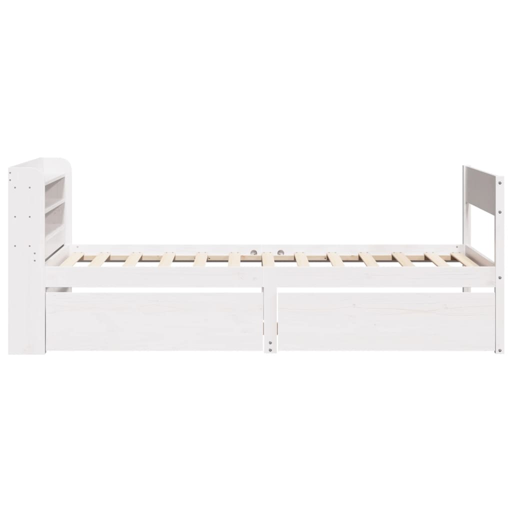 Bedframe zonder matras massief grenenhout wit 140x200 cm is nu te koop bij PeponiXL, paradijselijk wonen!
