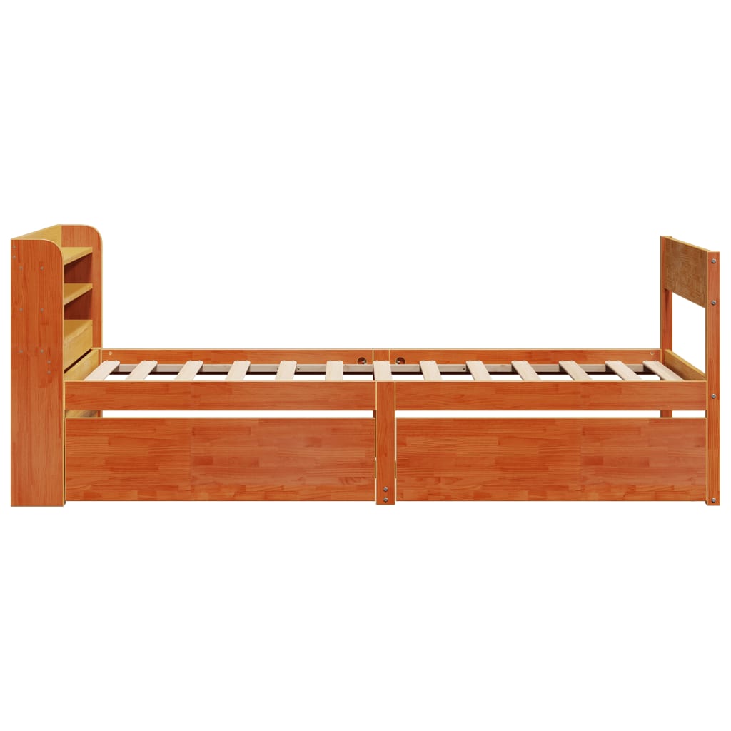 Bedframe zonder matras massief grenenhout wasbruin 100x200 cm is nu te koop bij PeponiXL, paradijselijk wonen!