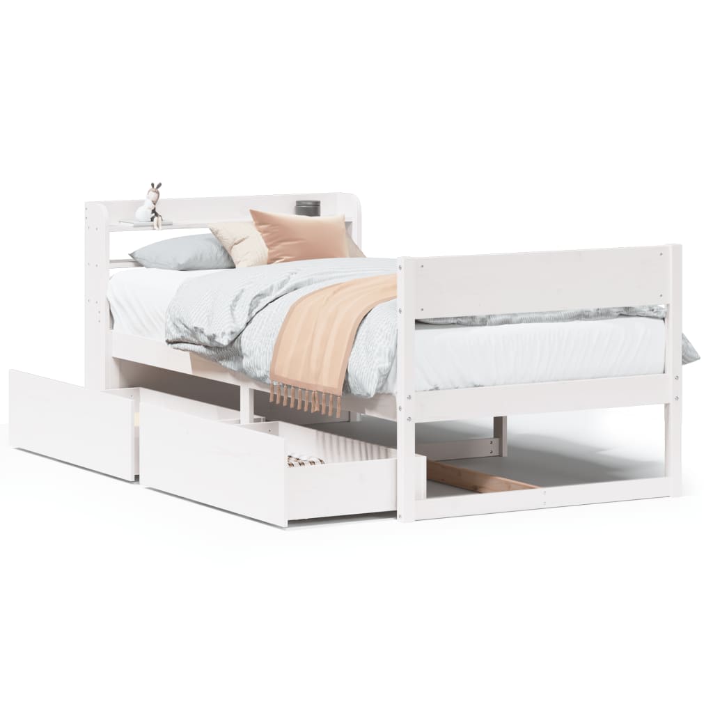 Bedframe zonder matras massief grenenhout wit 90x200 cm is nu te koop bij PeponiXL, paradijselijk wonen!