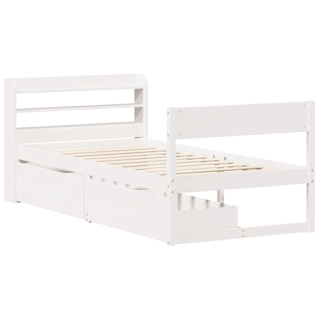 Bedframe zonder matras massief grenenhout wit 90x200 cm is nu te koop bij PeponiXL, paradijselijk wonen!