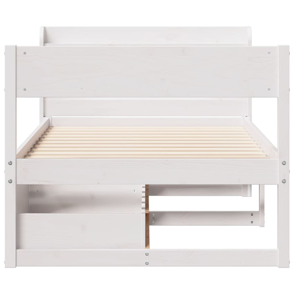 Bedframe zonder matras massief grenenhout wit 90x200 cm is nu te koop bij PeponiXL, paradijselijk wonen!