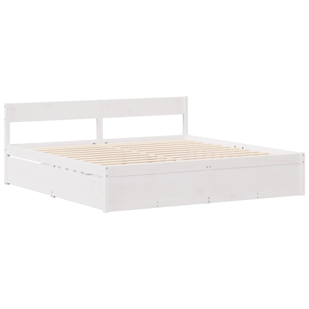 Bedframe zonder matras massief grenenhout wit 140x190 cm is nu te koop bij PeponiXL, paradijselijk wonen!