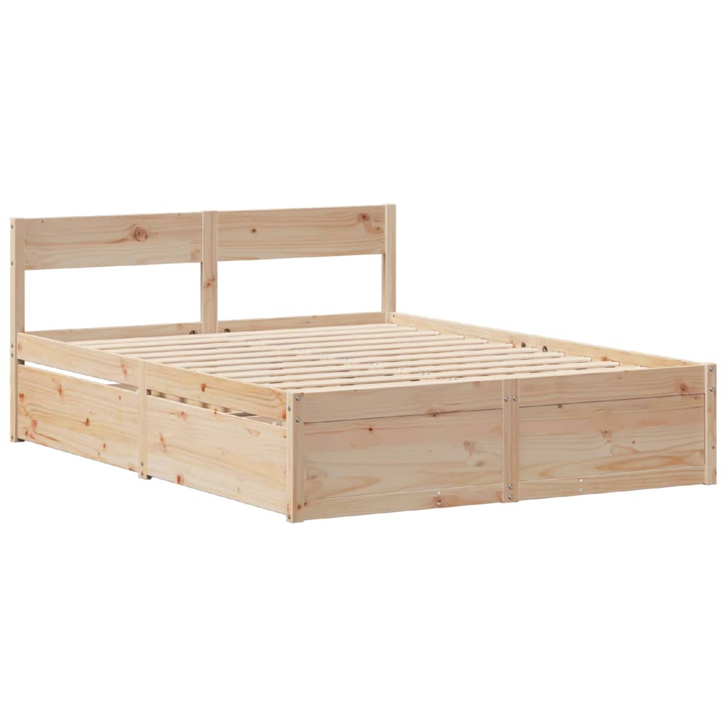 Bedframe zonder matras massief grenenhout 135x190 cm is nu te koop bij PeponiXL, paradijselijk wonen!