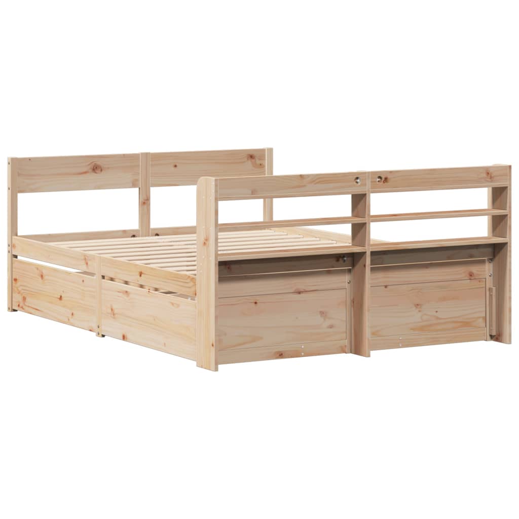 Bedframe zonder matras massief grenenhout 135x190 cm is nu te koop bij PeponiXL, paradijselijk wonen!