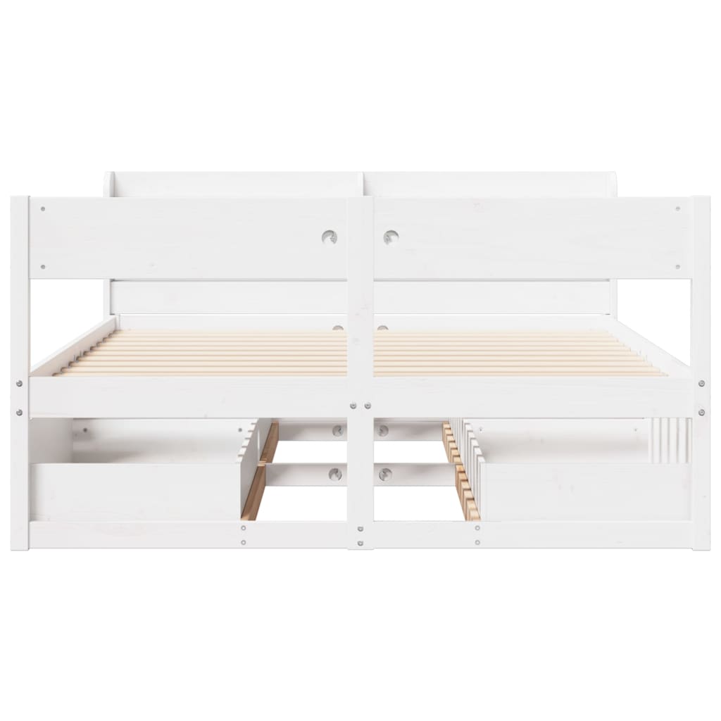 Bedframe zonder matras massief grenenhout wit 135x190 cm is nu te koop bij PeponiXL, paradijselijk wonen!