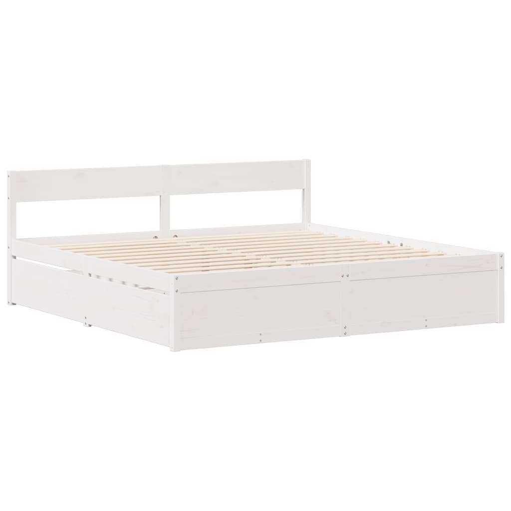 Bedframe zonder matras massief grenenhout wit 135x190 cm is nu te koop bij PeponiXL, paradijselijk wonen!