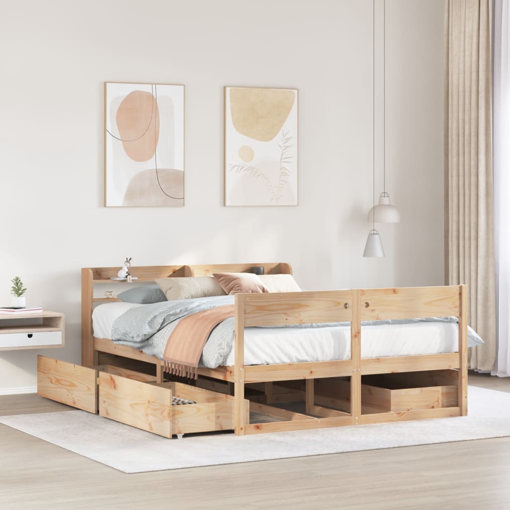 Bedframe zonder matras massief grenenhout 120x190 cm is nu te koop bij PeponiXL, paradijselijk wonen!