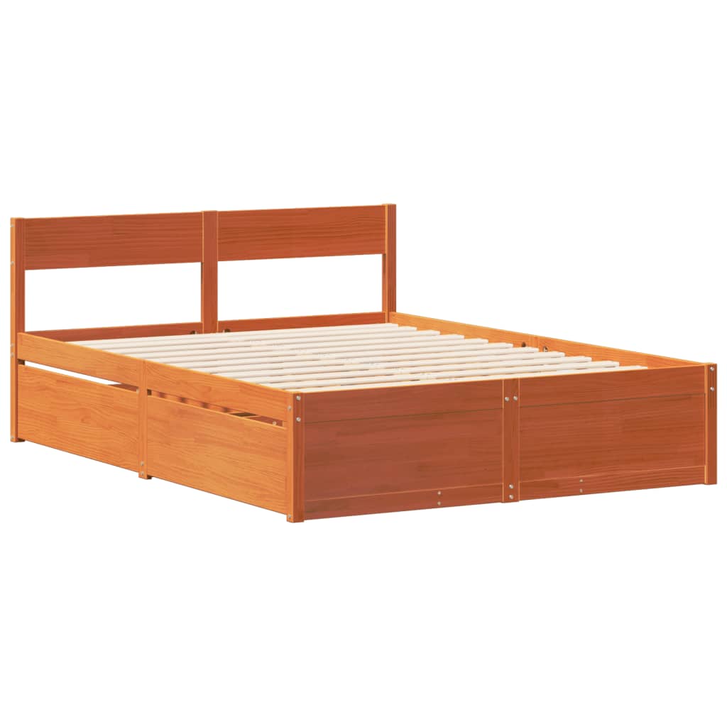 Bedframe zonder matras massief grenenhout wasbruin 120x190 cm is nu te koop bij PeponiXL, paradijselijk wonen!
