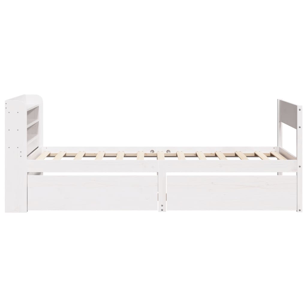 Bedframe zonder matras massief grenenhout wit 75x190 cm is nu te koop bij PeponiXL, paradijselijk wonen!