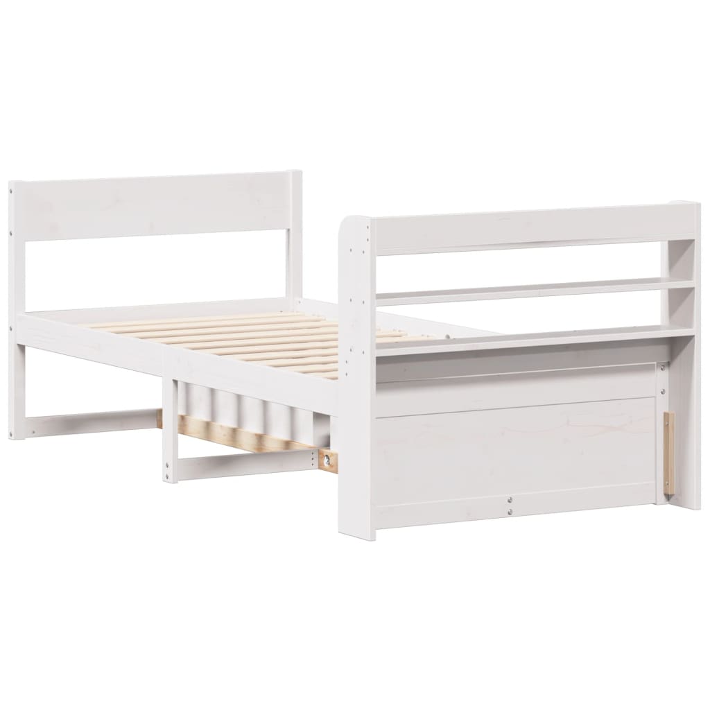 Bedframe zonder matras massief grenenhout wit 75x190 cm is nu te koop bij PeponiXL, paradijselijk wonen!