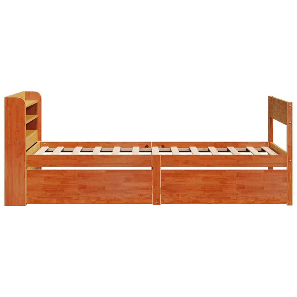 Bedframe zonder matras massief grenenhout wasbruin 75x190 cm is nu te koop bij PeponiXL, paradijselijk wonen!