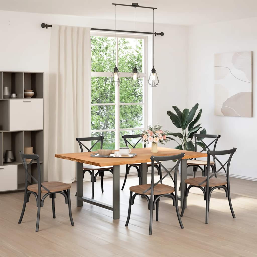 Eettafel rechthoekig 180x120x74 cm massief eikenhout lichtbruin is nu te koop bij PeponiXL, paradijselijk wonen!