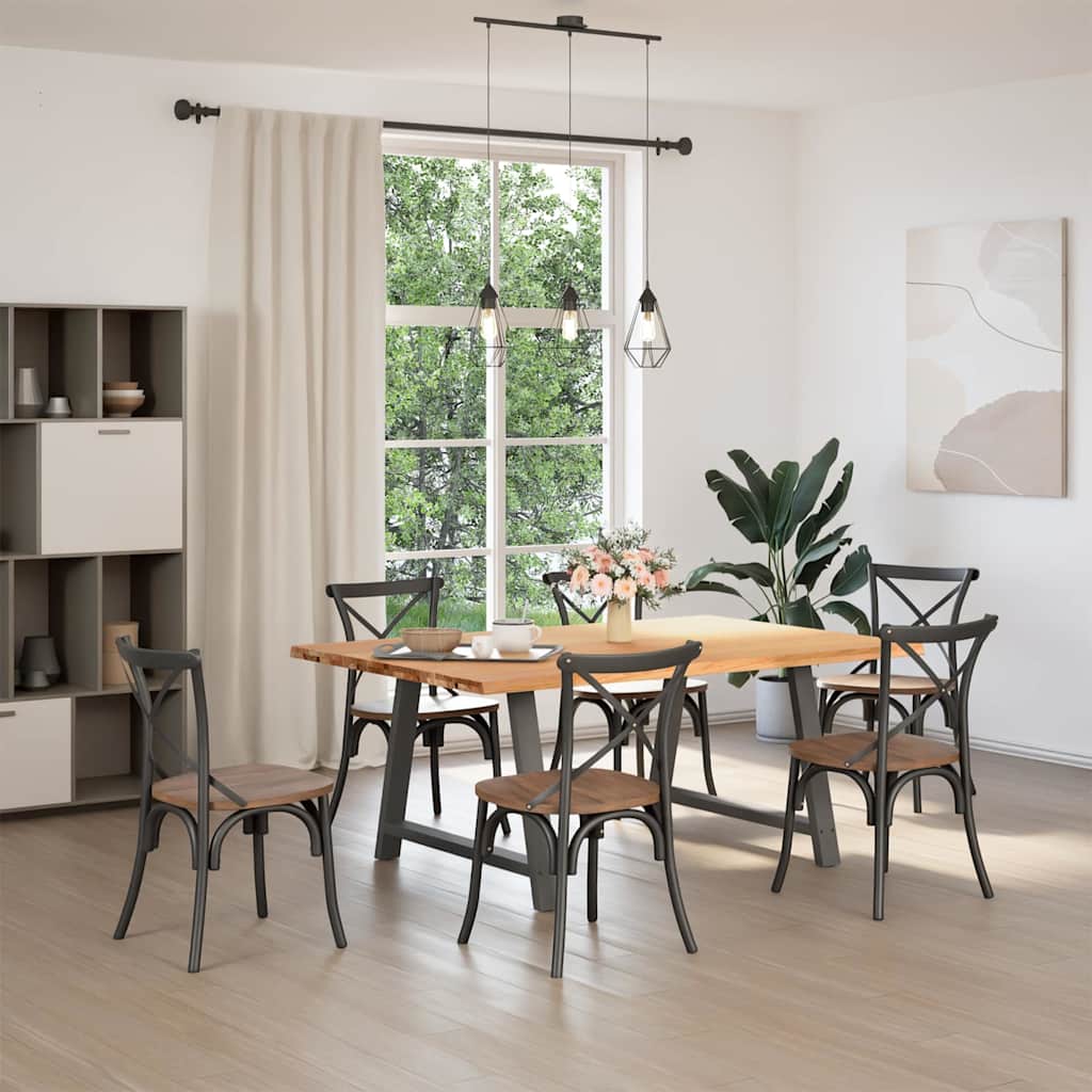 Eettafel met natuurlijke rand 180x120x74 cm massief eikenhout is nu te koop bij PeponiXL, paradijselijk wonen!