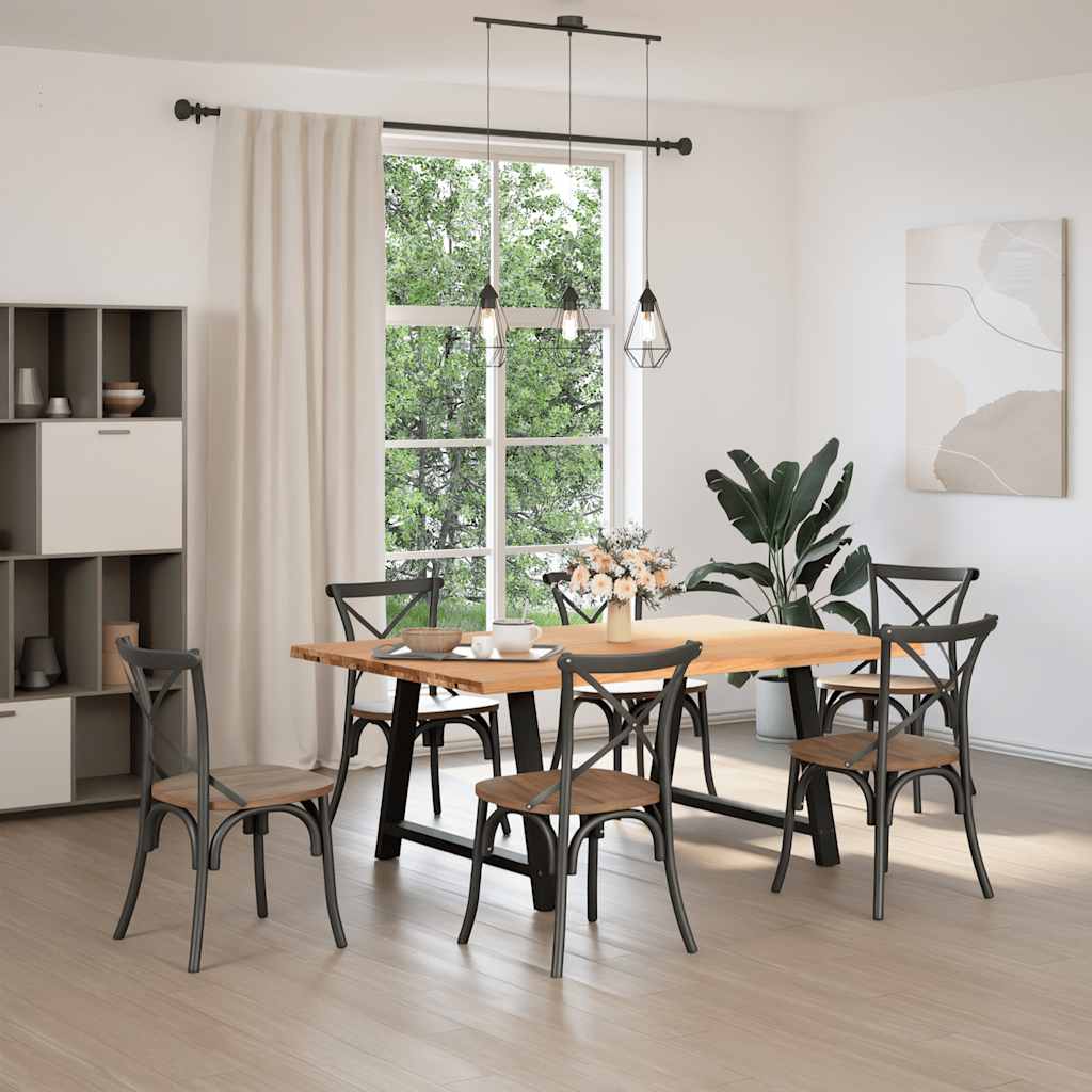 Eettafel met natuurlijke rand 180x120x74 cm massief eikenhout is nu te koop bij PeponiXL, paradijselijk wonen!