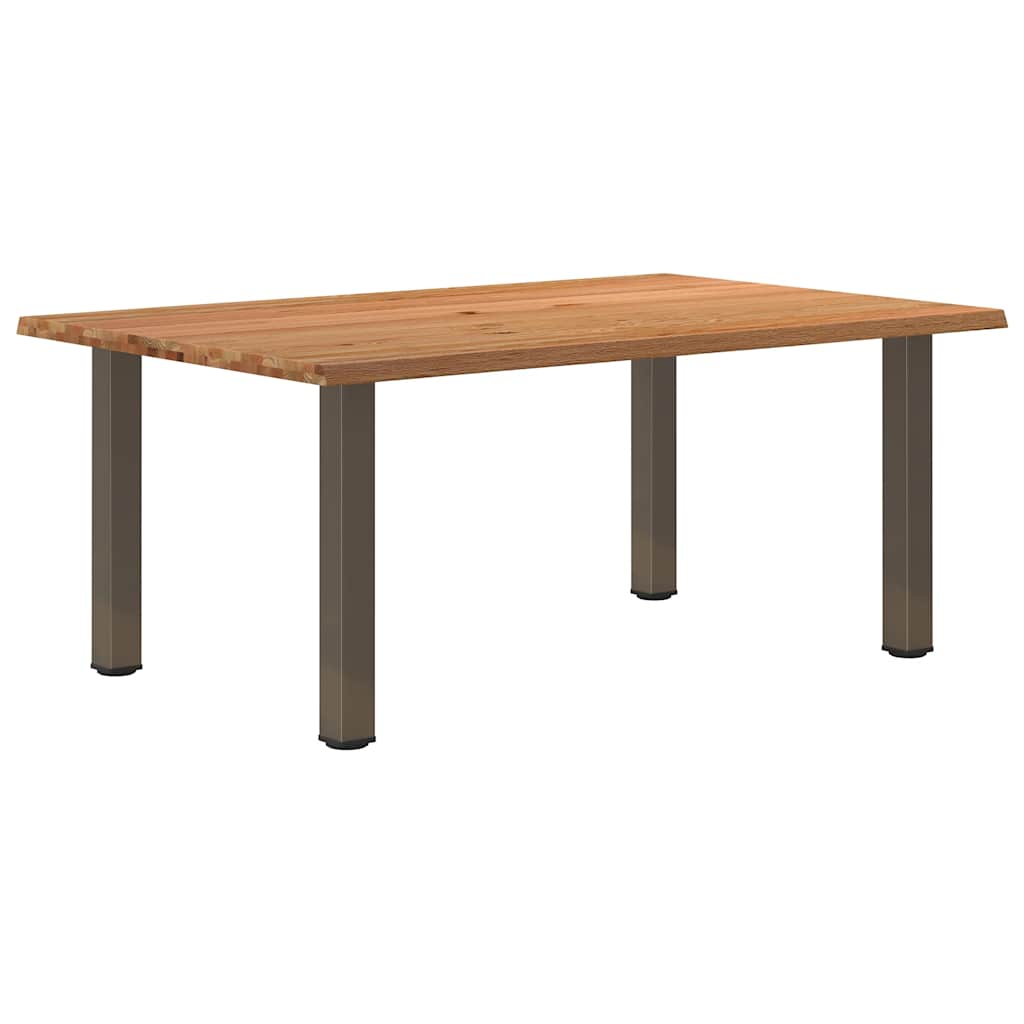 Eettafel met levende rand 180x120x74 cm massief eikenhout rechthoekig is nu te koop bij PeponiXL, paradijselijk wonen!