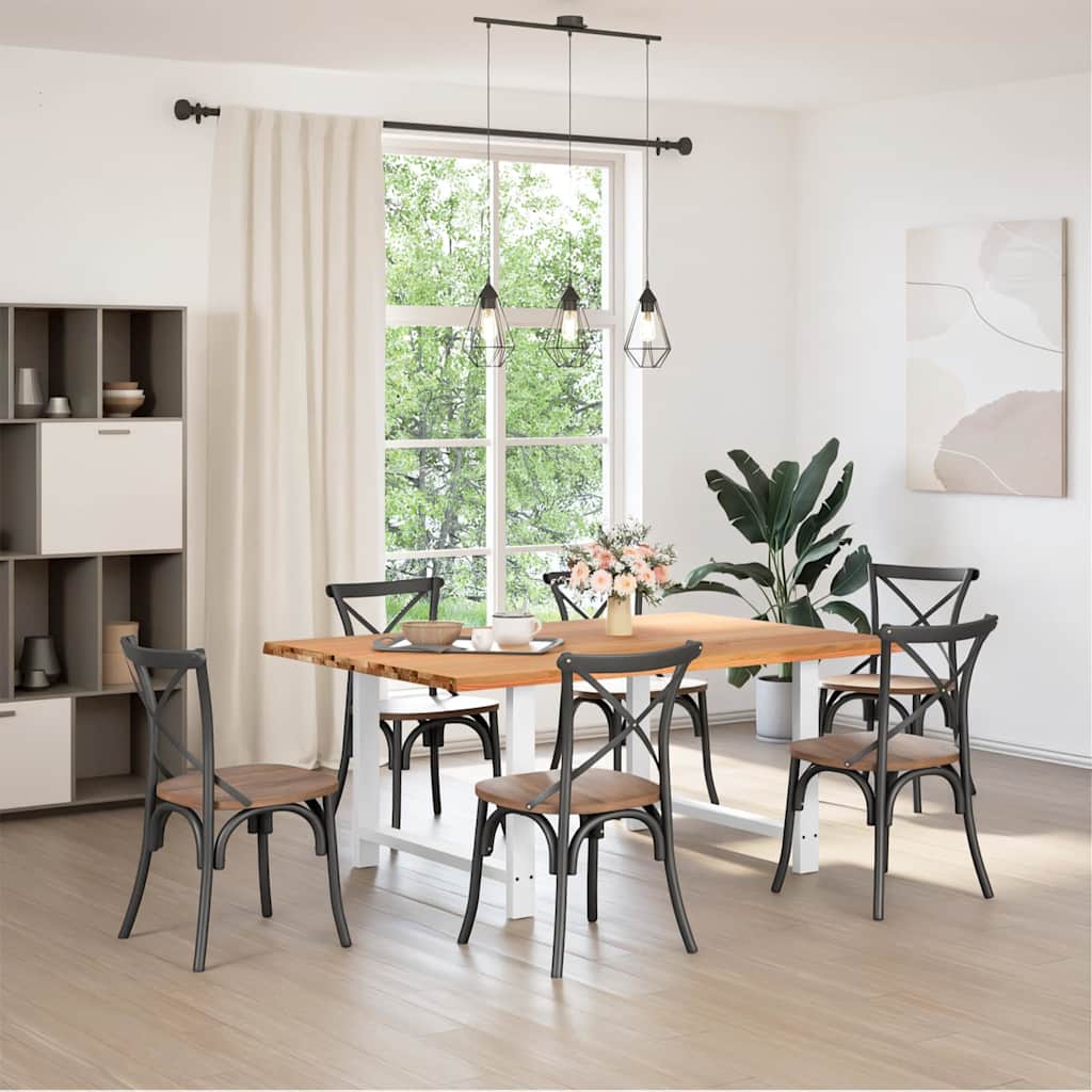 Eettafel rechthoekig 180x120x74 cm massief eikenhout lichtbruin is nu te koop bij PeponiXL, paradijselijk wonen!