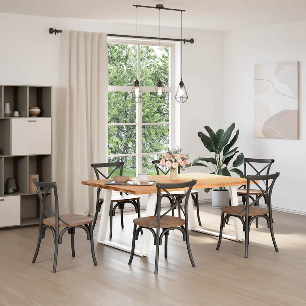 Eettafel 180x120x74 cm massief eikenhout lichtbruin is nu te koop bij PeponiXL, paradijselijk wonen!