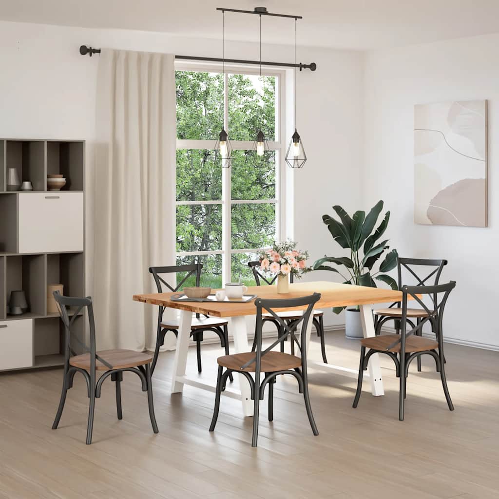 Eettafel met natuurlijke rand 180x120x74 cm massief eikenhout is nu te koop bij PeponiXL, paradijselijk wonen!