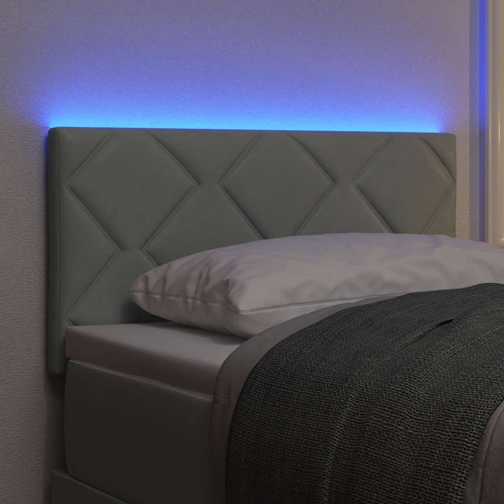 LED Hoofdbord Lichtgrijs 80 cm Nep Leer is nu te koop bij PeponiXL, paradijselijk wonen!