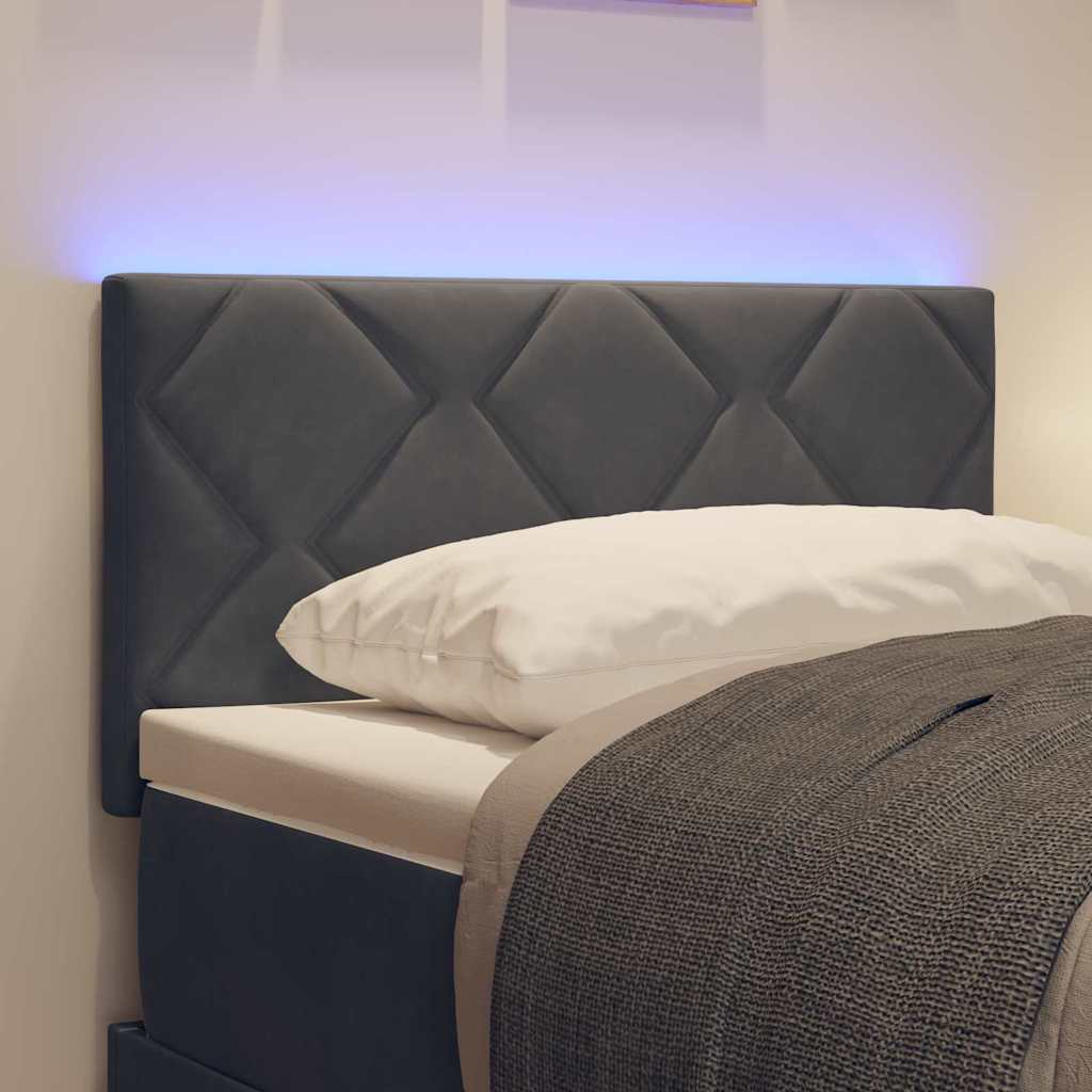 LED Hoofdbord Donkergrijs 80 cm Fluweel is nu te koop bij PeponiXL, paradijselijk wonen!