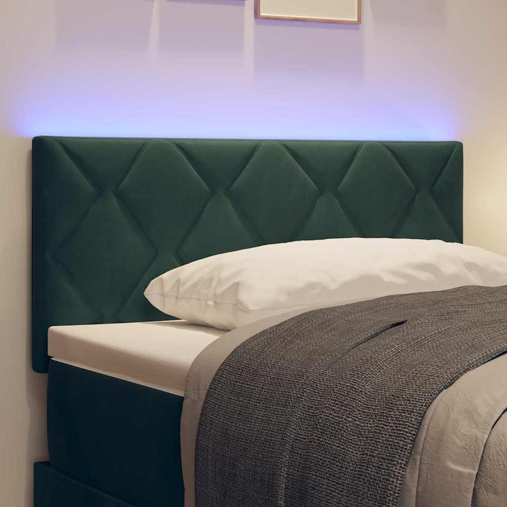 LED Hoofdbord Donkergroen 90 cm Fluweel is nu te koop bij PeponiXL, paradijselijk wonen!