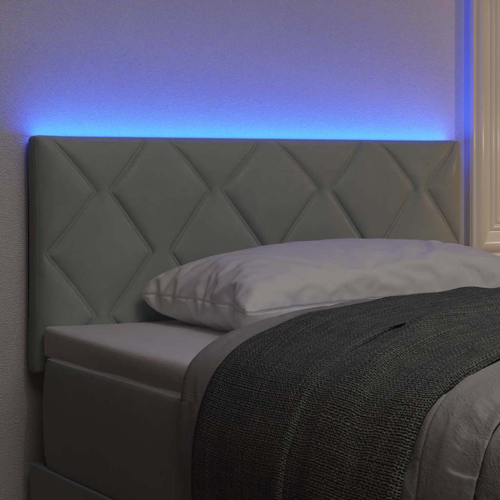 LED Hoofdbord Lichtgrijs 100 cm Fluweel is nu te koop bij PeponiXL, paradijselijk wonen!
